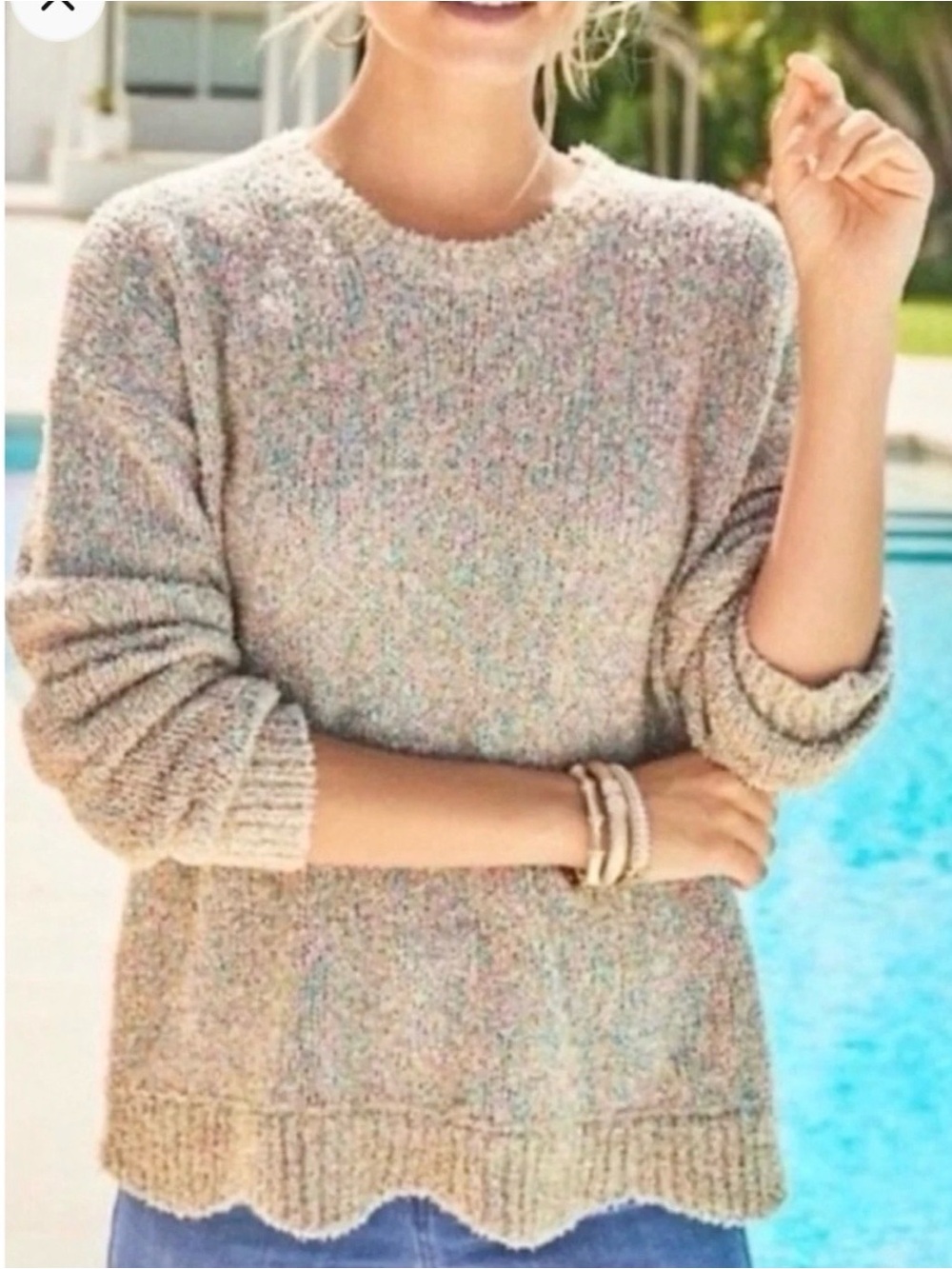 Lilly Pulitzer EUC Gliana Rainbow Metallic Sweater Medium